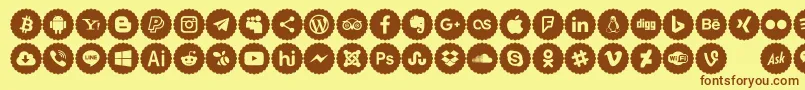 Icons Color Font – Brown Fonts on Yellow Background