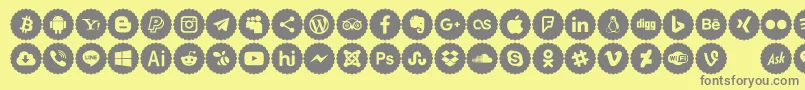 Icons Color Font – Gray Fonts on Yellow Background