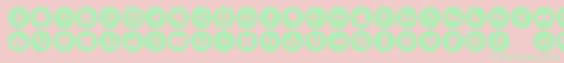 Czcionka Icons Color – zielone czcionki na różowym tle