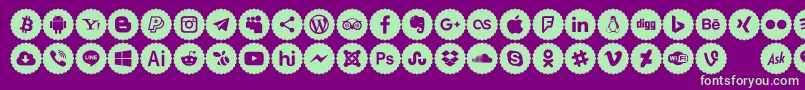 Icons Color Font – Green Fonts on Purple Background