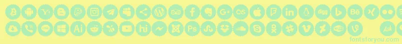 Icons Color Font – Green Fonts on Yellow Background