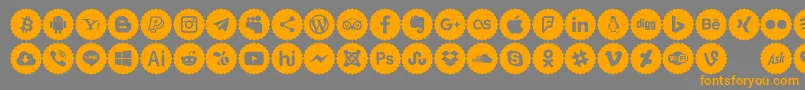 Icons Color Font – Orange Fonts on Gray Background