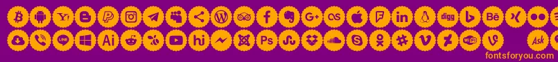 Police Icons Color – polices orange sur fond violet