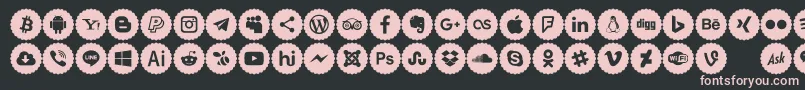 Icons Color-Schriftart – Rosa Schriften auf schwarzem Hintergrund