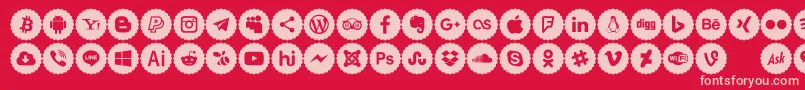 Icons Color Font – Pink Fonts on Red Background