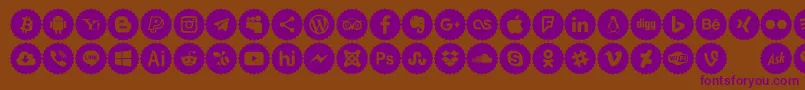 Icons Color Font – Purple Fonts on Brown Background