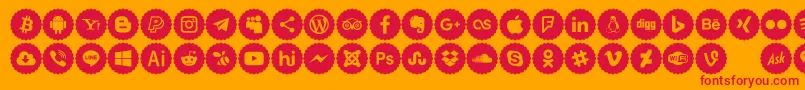 Fonte Icons Color – fontes vermelhas em um fundo laranja