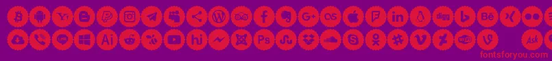 Icons Color Font – Red Fonts on Purple Background