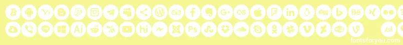 Fonte Icons Color – fontes brancas em um fundo amarelo