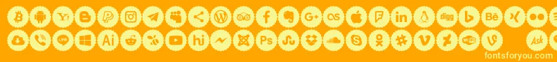 Шрифт Icons Color – жёлтые шрифты на оранжевом фоне