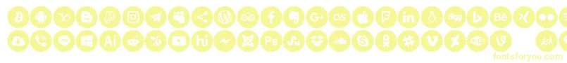 Icons Color Font – Yellow Fonts on White Background