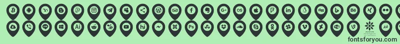 Icons Font Color Font – Black Fonts on Green Background