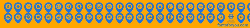 Icons Font Color Font – Blue Fonts on Orange Background