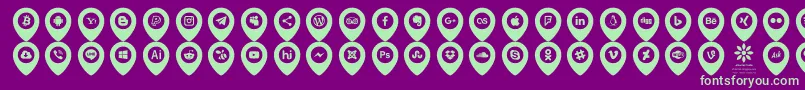 Fonte Icons Font Color – fontes verdes em um fundo violeta