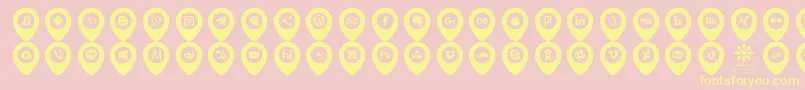 Fonte Icons Font Color – fontes amarelas em um fundo rosa