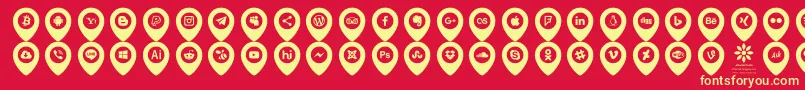 Fonte Icons Font Color – fontes amarelas em um fundo vermelho