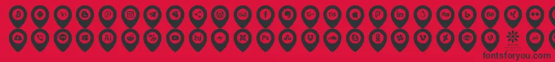 Icons Font Color Font – Black Fonts on Red Background