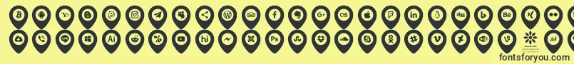 Fonte Icons Font Color – fontes pretas em um fundo amarelo