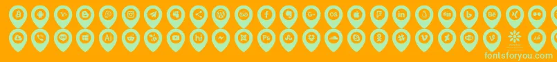 Icons Font Color Font – Green Fonts on Orange Background
