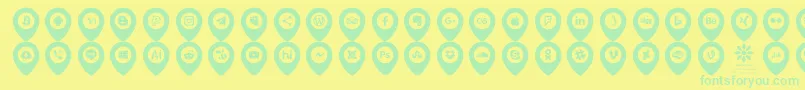 Fonte Icons Font Color – fontes verdes em um fundo amarelo