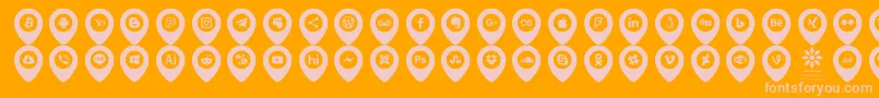 Czcionka Icons Font Color – różowe czcionki na pomarańczowym tle
