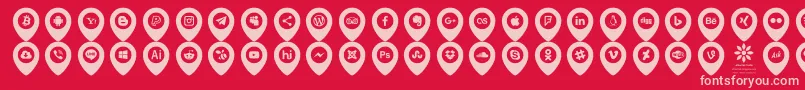 Icons Font Color Font – Pink Fonts on Red Background