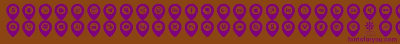 Icons Font Color-Schriftart – Violette Schriften auf braunem Hintergrund