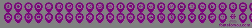 Icons Font Color-Schriftart – Violette Schriften auf grauem Hintergrund