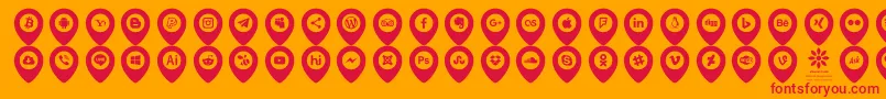 Icons Font Color-fontti – punaiset fontit oranssilla taustalla