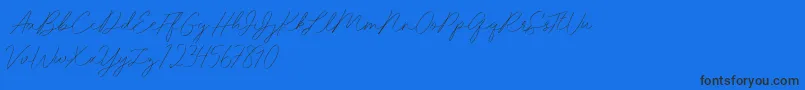 Idana Luisa free-Schriftart – Schwarze Schriften auf blauem Hintergrund