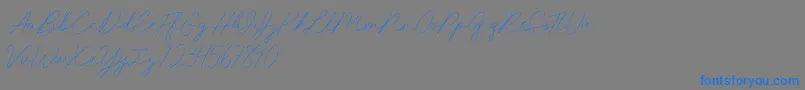 Idana Luisa free-Schriftart – Blaue Schriften auf grauem Hintergrund