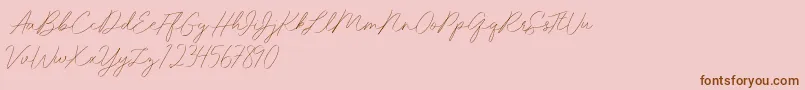 Idana Luisa free-Schriftart – Braune Schriften auf rosa Hintergrund