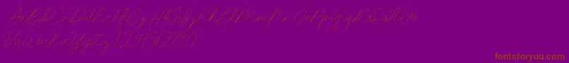 Idana Luisa free-Schriftart – Braune Schriften auf violettem Hintergrund