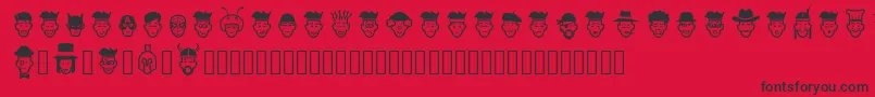 フォントIdeasAndAppsFaces – 赤い背景に黒い文字