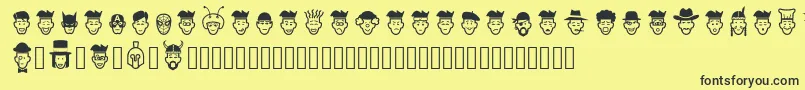 Fonte IdeasAndAppsFaces – fontes pretas em um fundo amarelo