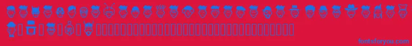 IdeasAndAppsFaces Font – Blue Fonts on Red Background