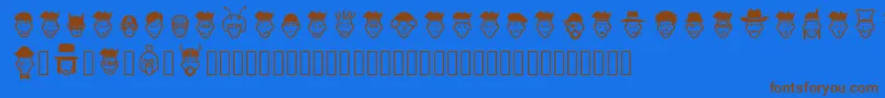 Fonte IdeasAndAppsFaces – fontes marrons em um fundo azul