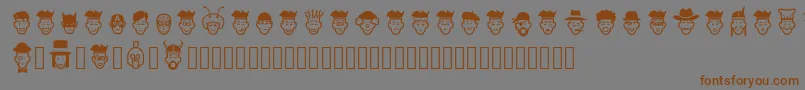 Czcionka IdeasAndAppsFaces – brązowe czcionki na szarym tle