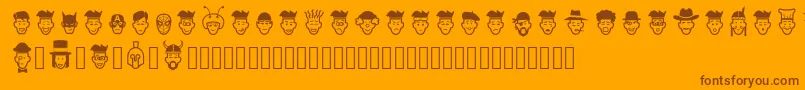 Lisätietoja IdeasAndAppsFaces-fontista IdeasAndAppsFaces-fontti – ruskeat fontit oranssilla taustalla