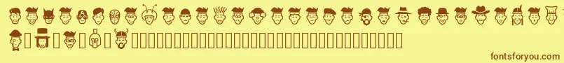 IdeasAndAppsFaces-fontti – ruskeat fontit keltaisella taustalla