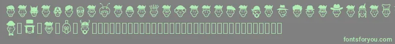 Więcej informacji o czcionce IdeasAndAppsFaces Czcionka IdeasAndAppsFaces – zielone czcionki na szarym tle