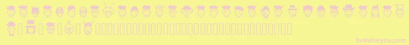 IdeasAndAppsFaces Font – Pink Fonts on Yellow Background