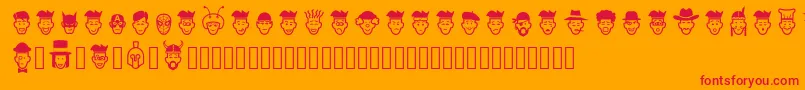 IdeasAndAppsFaces Font – Red Fonts on Orange Background