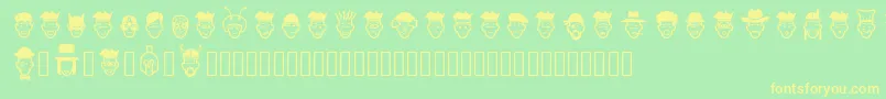 IdeasAndAppsFaces Font – Yellow Fonts on Green Background