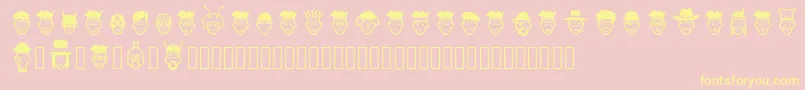 Fonte IdeasAndAppsFaces – fontes amarelas em um fundo rosa