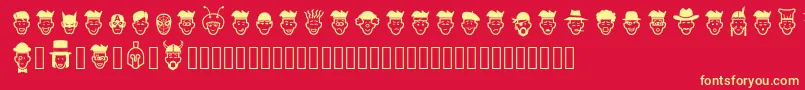 IdeasAndAppsFaces Font – Yellow Fonts on Red Background
