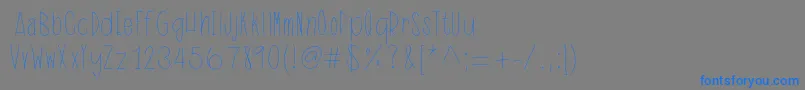 フォントIdentityTheft – 灰色の背景に青い文字