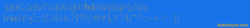 IdentityTheft-Schriftart – Orangefarbene Schriften auf blauem Hintergrund