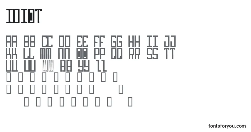 Czcionka Idiot (130129) – alfabet, cyfry, specjalne znaki