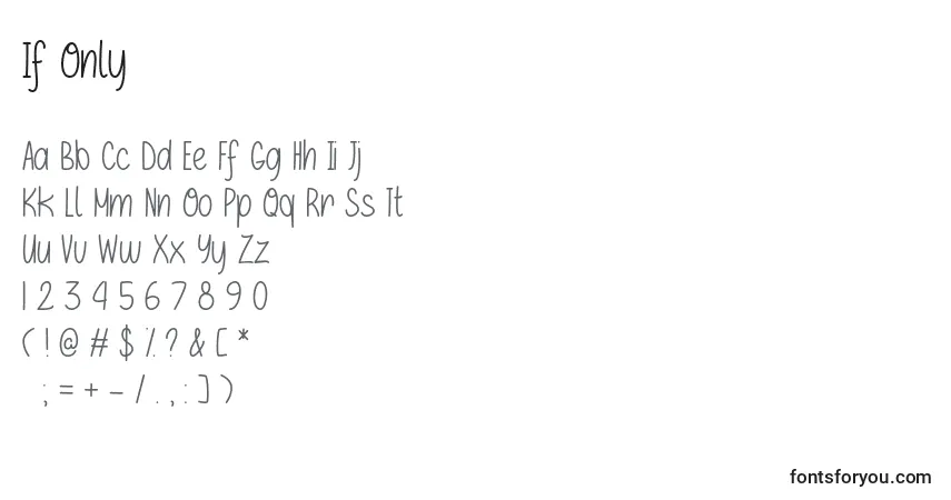 Czcionka If Only   – alfabet, cyfry, specjalne znaki
